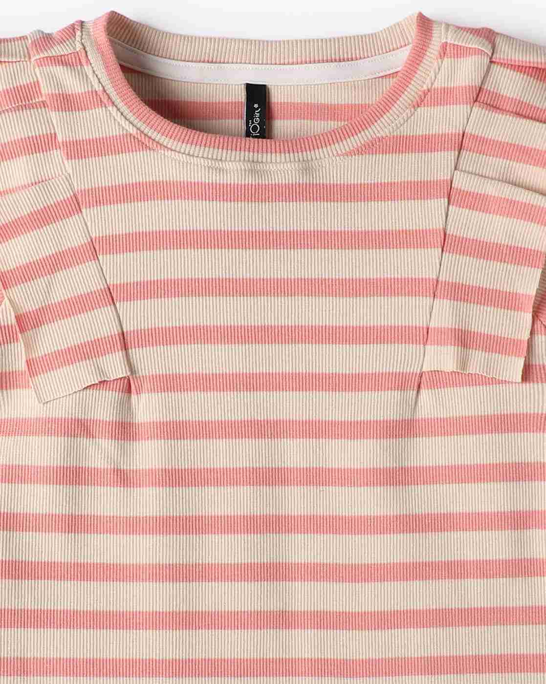 RIO GIRLS | Girls Regular Fit Pinafore Dress with Striped T-Shirt|6