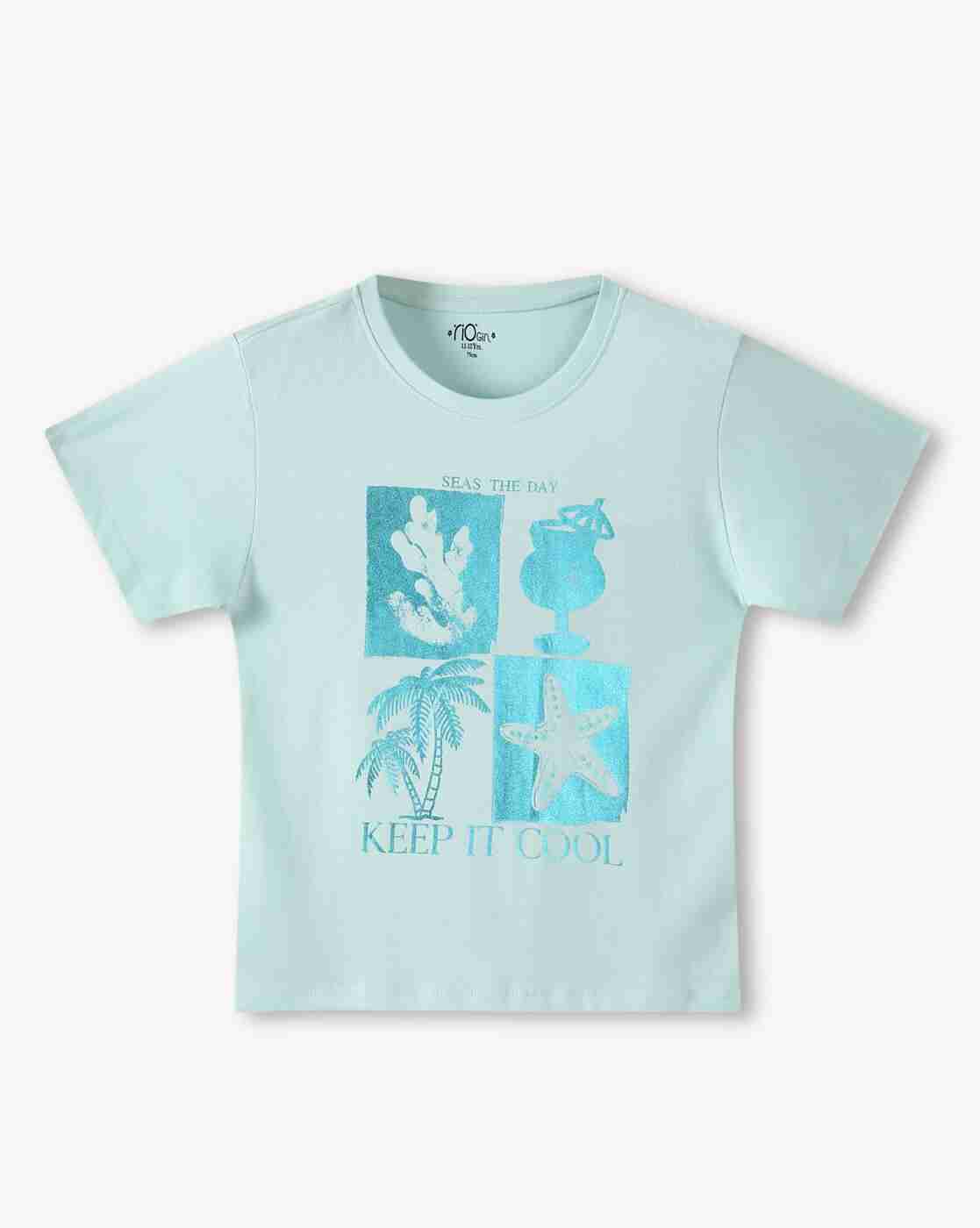 RIO GIRLS | Girls Printed Regular Fit T-Shirt|0