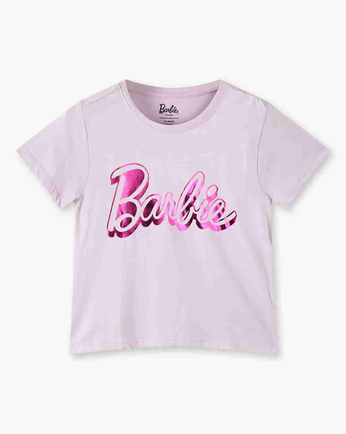 RIO GIRLS | Girls Barbie Print Regular Fit Crew-Neck T-Shirt|0