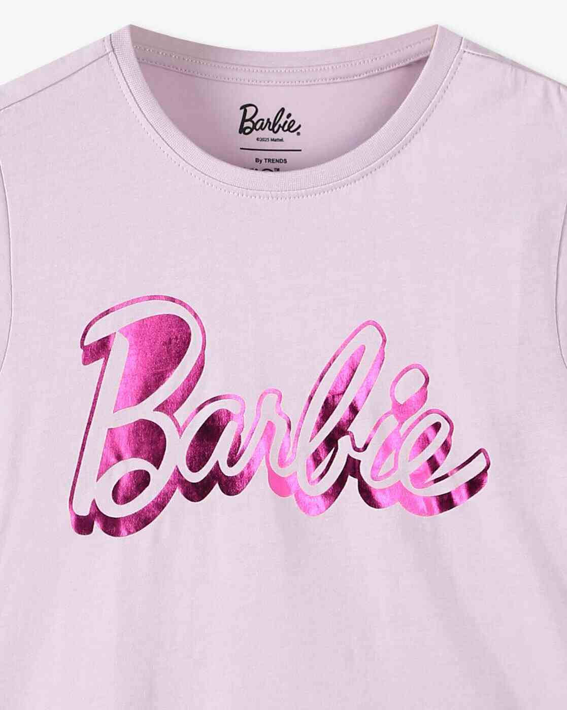 RIO GIRLS | Girls Barbie Print Regular Fit Crew-Neck T-Shirt|2