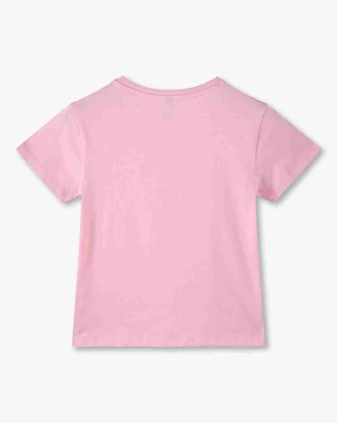 RIO GIRLS | Girls Flamingo Rhinestone Embellished Regular Fit Round-Neck T-Shirt|1