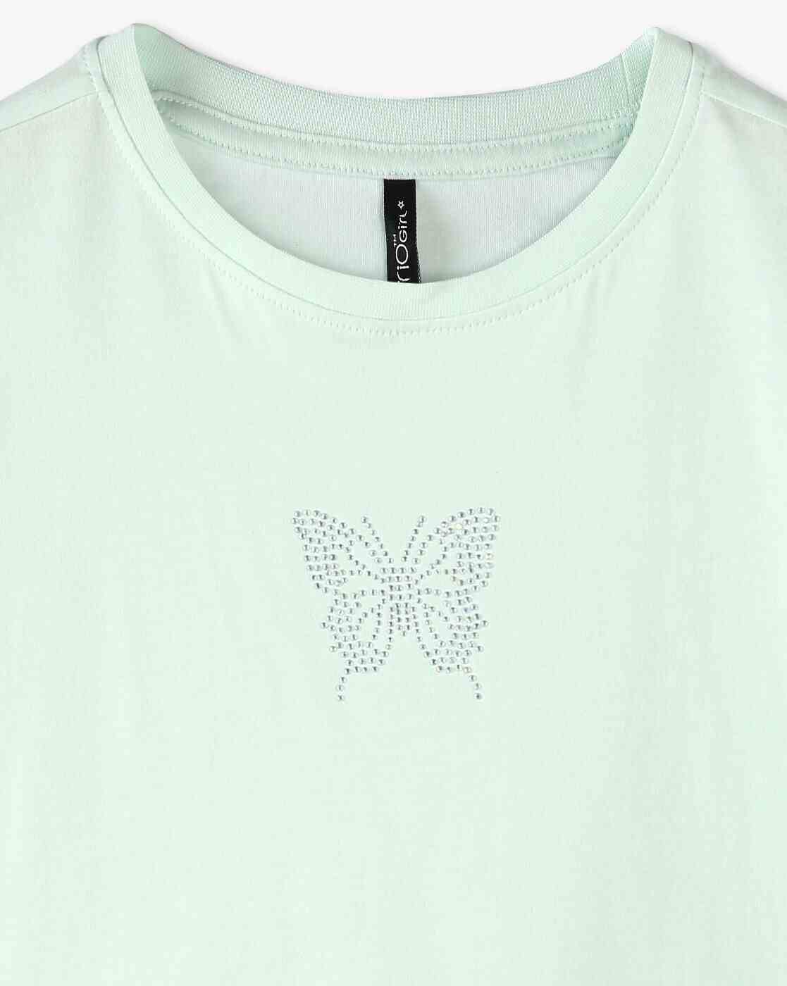 RIO GIRLS | Girls Embellished Relaxed Fit Round-Neck T-Shirt|2