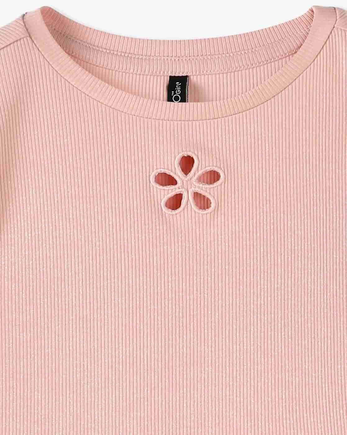 RIO GIRLS | Girls Ribbed Regular Fit Round-Neck T-Shirt|2