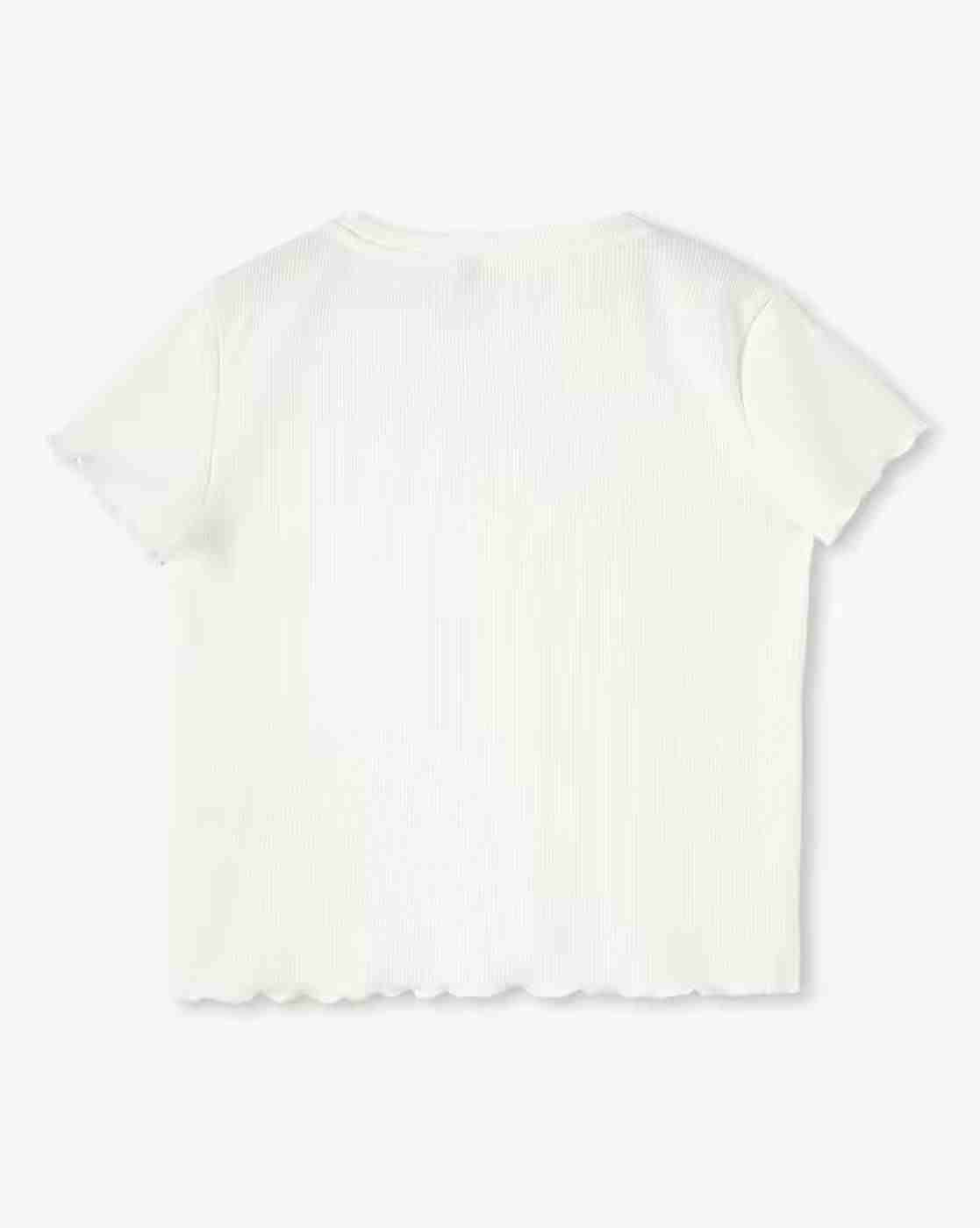 RIO GIRLS | Girls Ribbed Regular Fit Round-Neck T-Shirt|1
