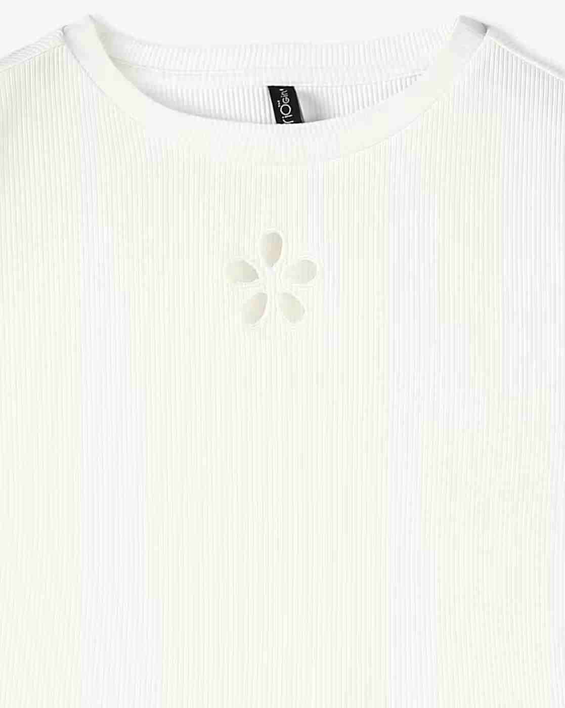 RIO GIRLS | Girls Ribbed Regular Fit Round-Neck T-Shirt|2