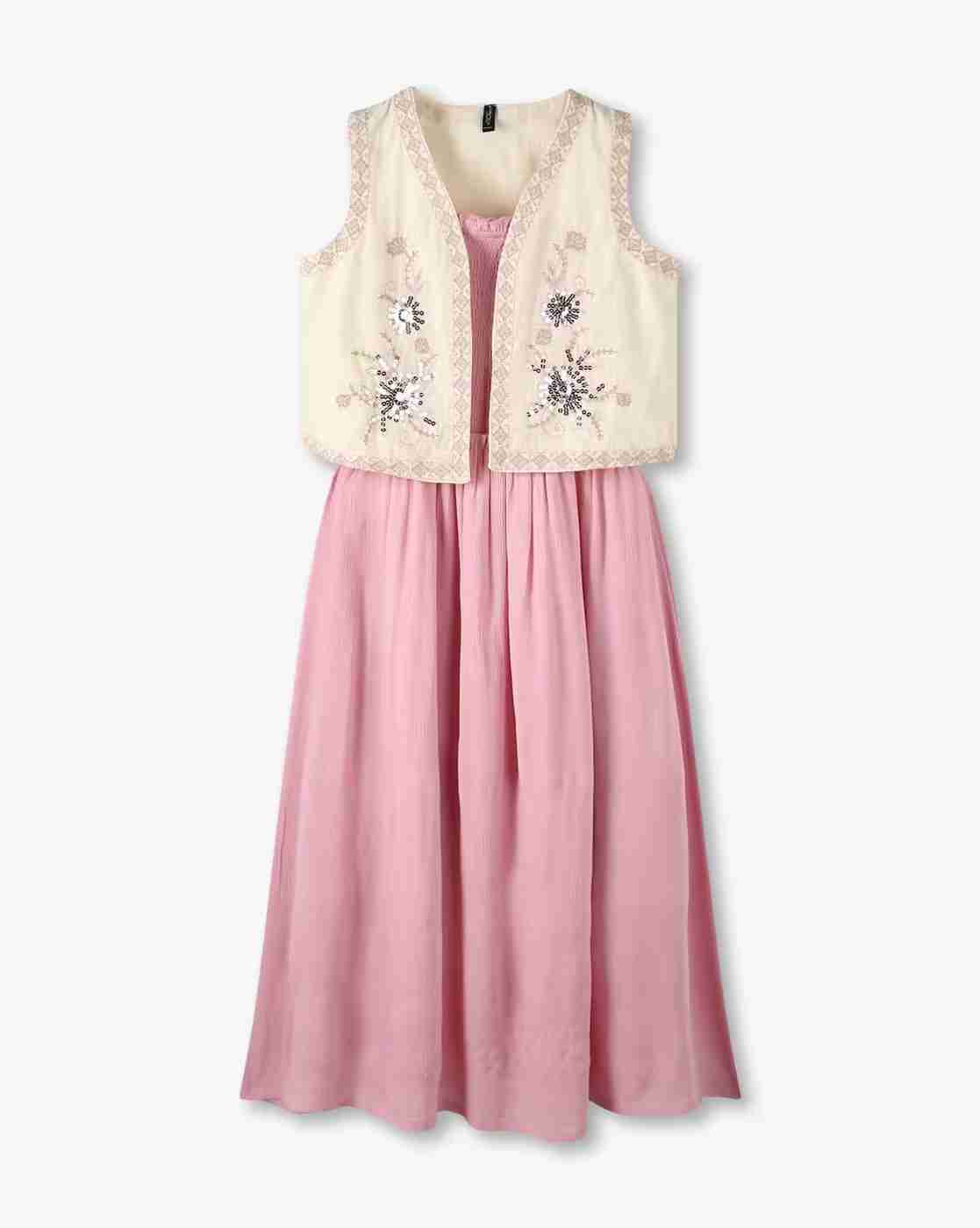 RIO GIRLS | Girls Ruched Fit & Flare Dress with Jacket|0