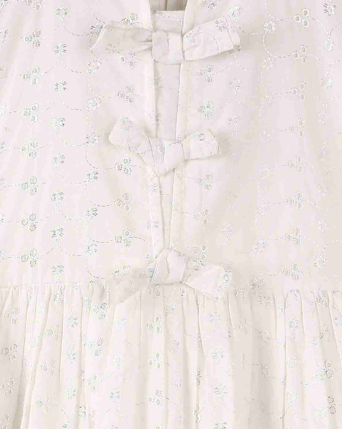 RIO GIRLS | Girls Schiffli Embroidered Cotton Fit & Flare Dress|2