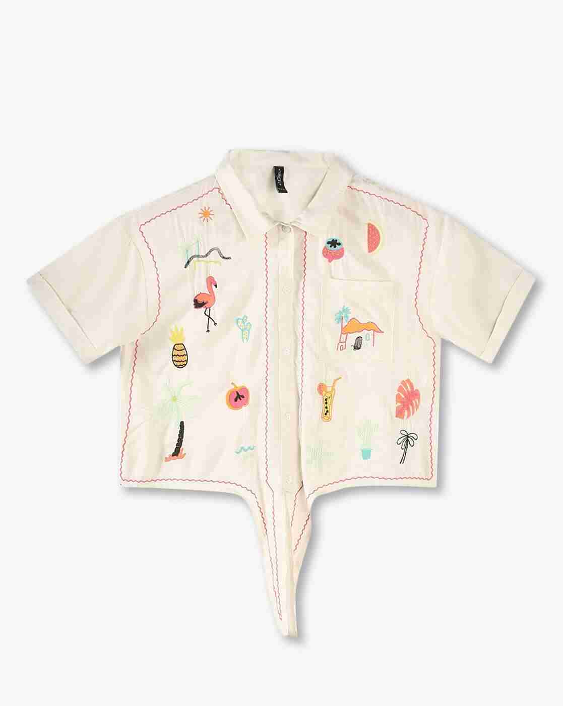 RIO GIRLS | Girls Embroidered Boxy Fit Shirt|1