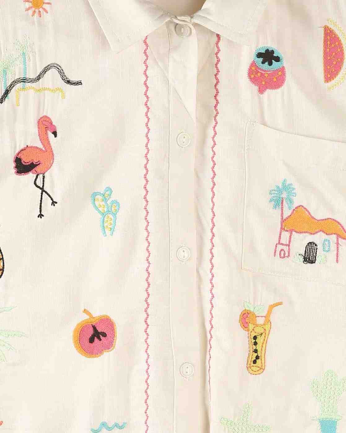 RIO GIRLS | Girls Embroidered Boxy Fit Shirt|3