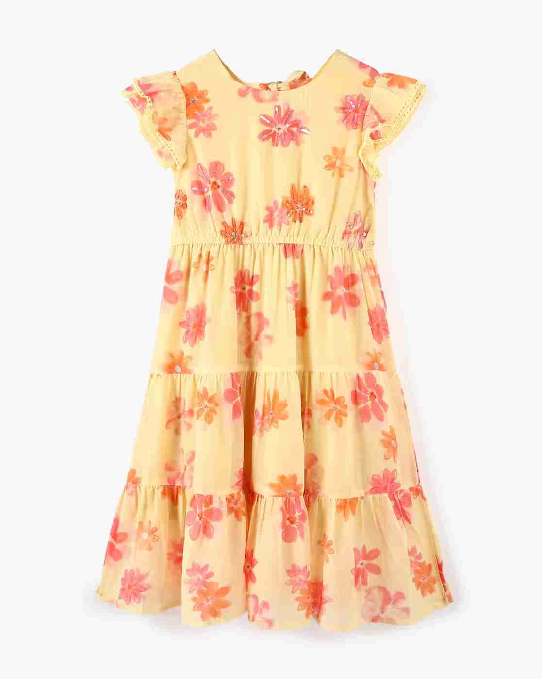RIO GIRLS | Girls Floral Print Tiered Dress|0