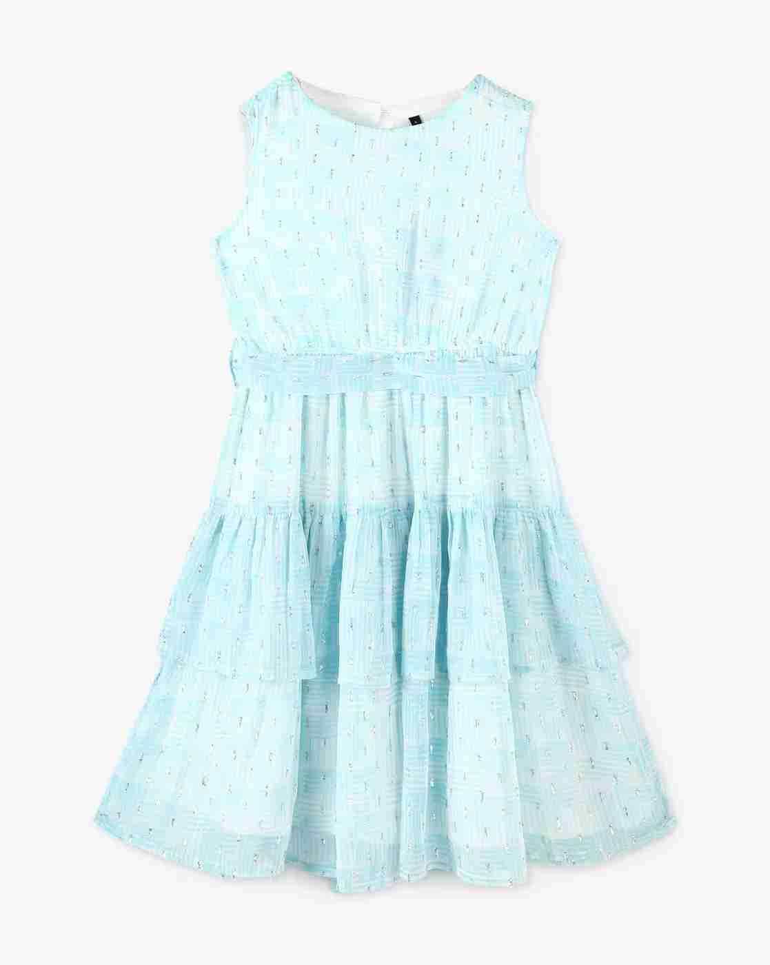 RIO GIRLS | Girls Patterned Tiered Dress|0