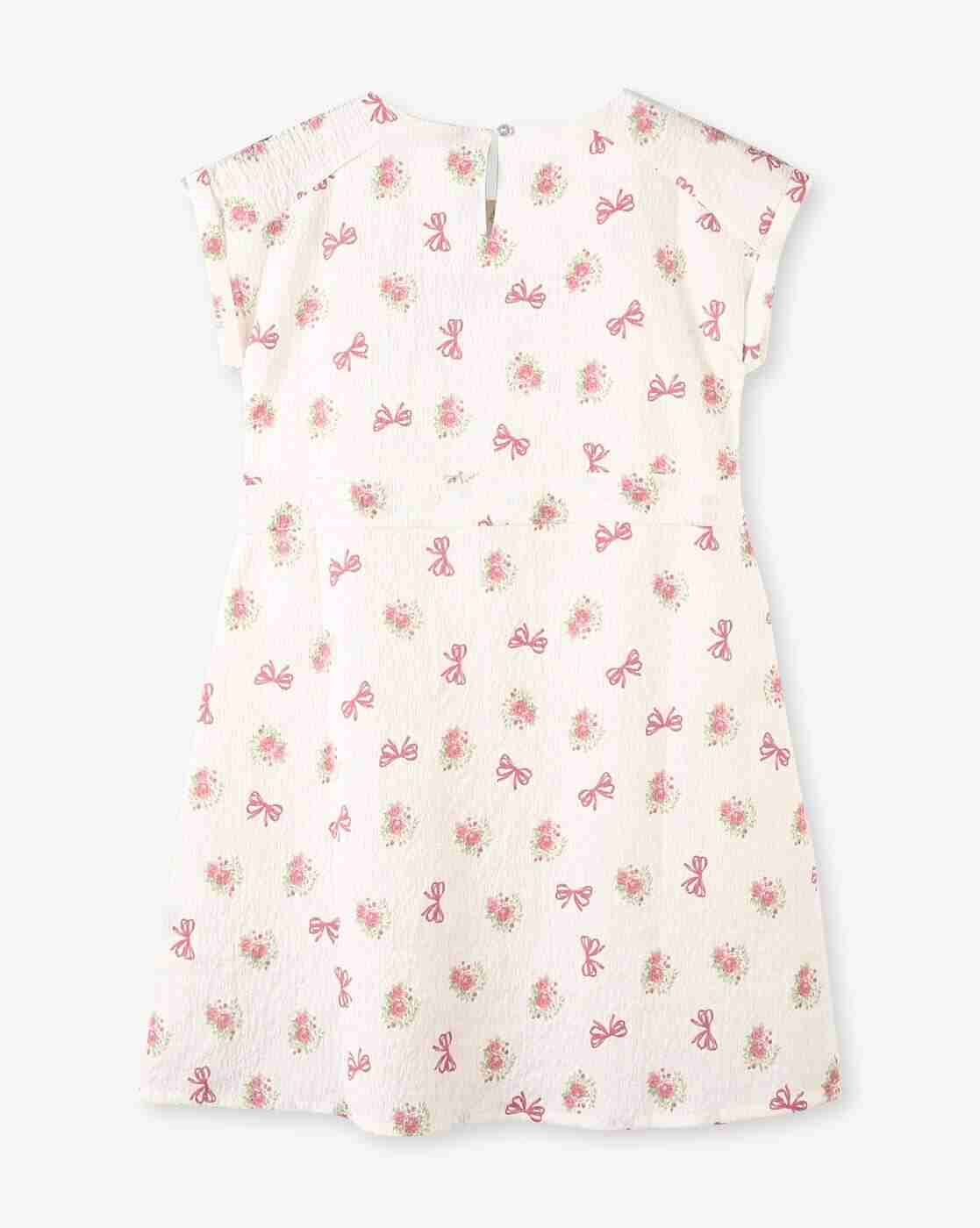 RIO GIRLS | Girls Leaf Print A-Line Dress|1