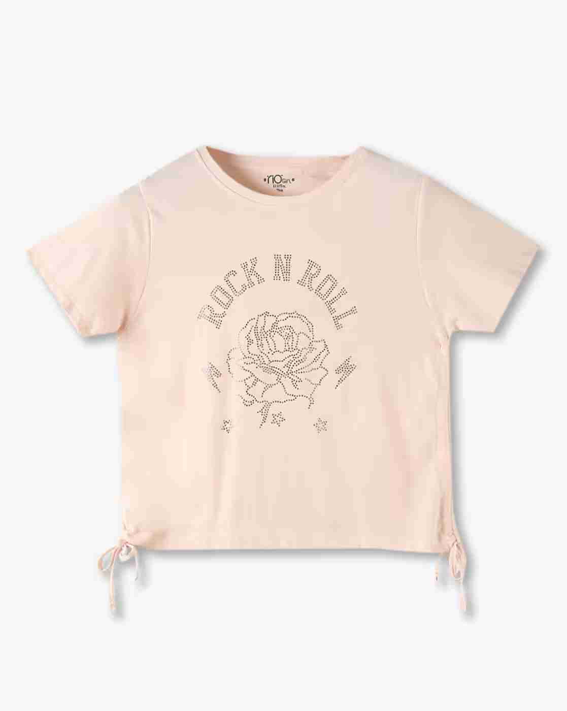 RIO GIRLS | Girls Graphic Print Regular Fit Round-Neck T-Shirt|0
