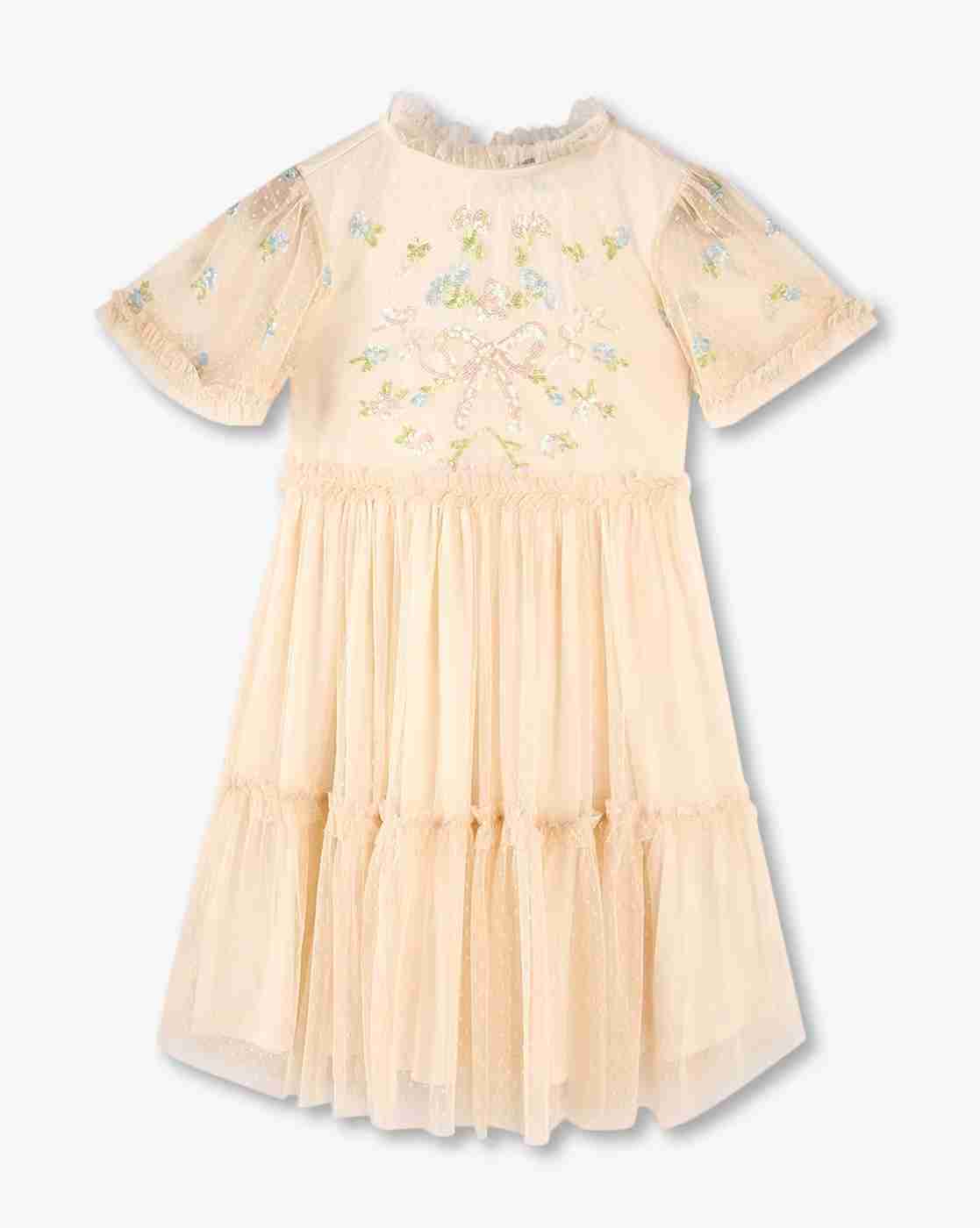 RIO GIRLS | Girls Embellished Tiered Dress|0