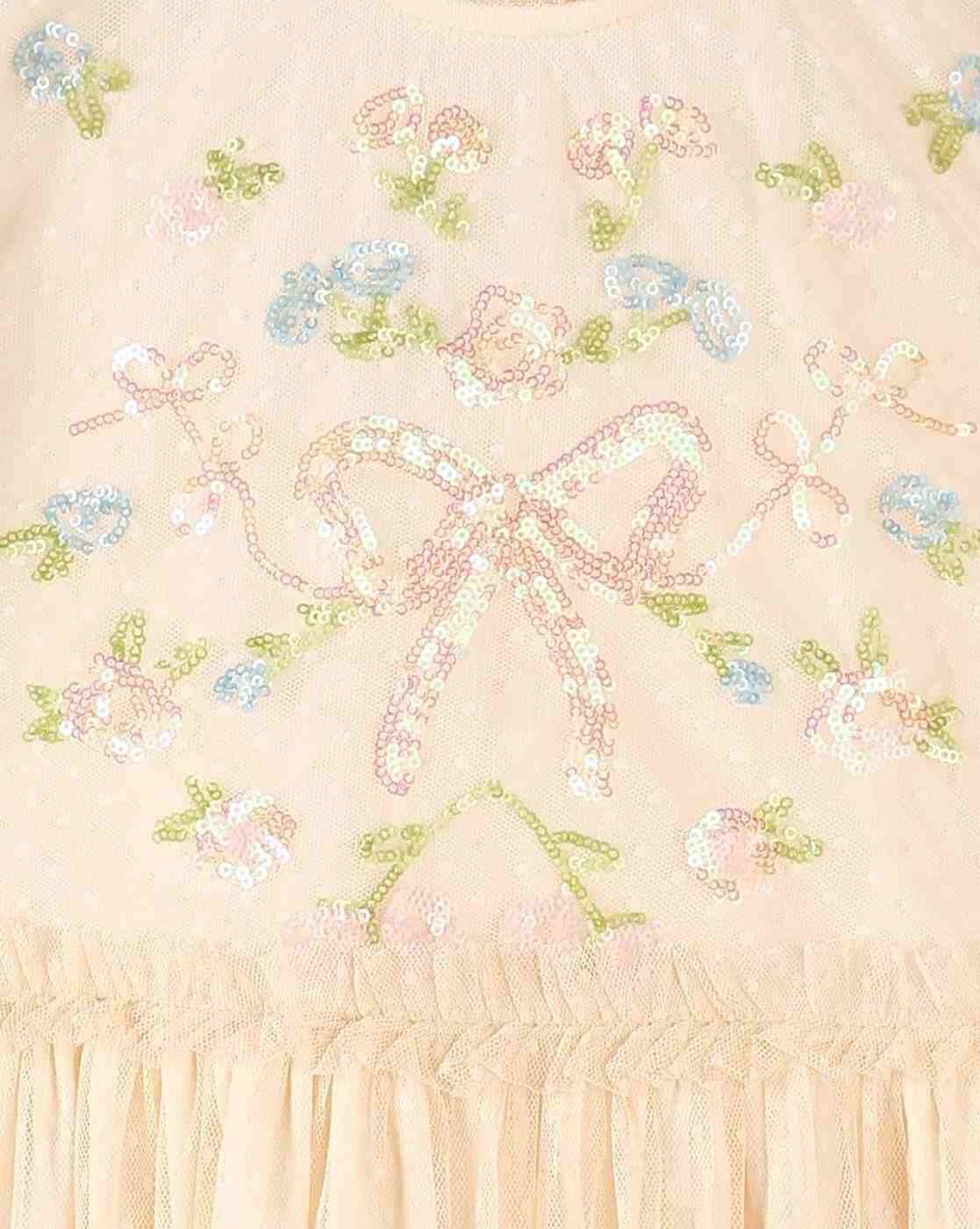 RIO GIRLS | Girls Embellished Tiered Dress|2