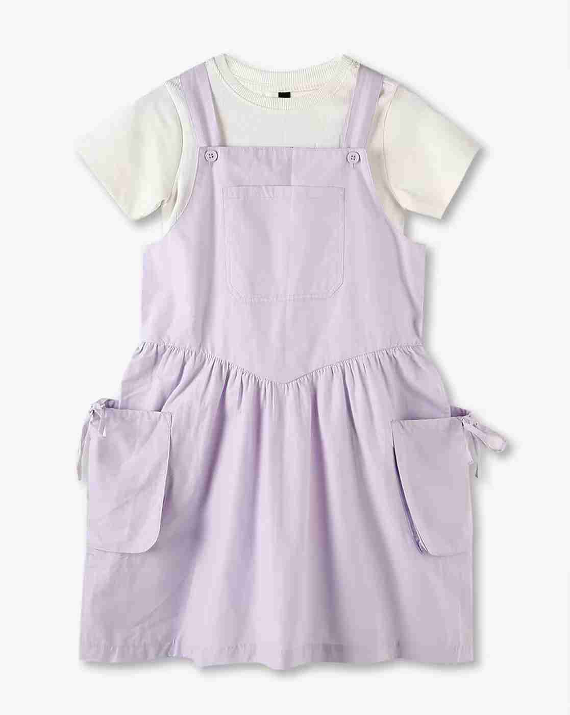 RIO GIRLS | Girls Cotton Pinafore with Ribbed T-Shirt|0