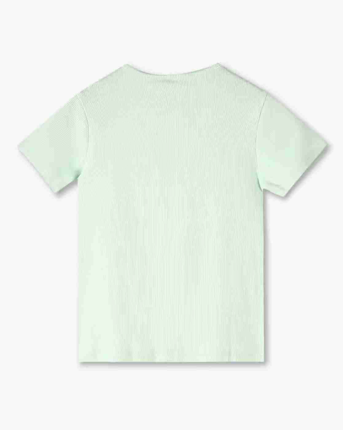 RIO GIRLS | Girls Ribbed Regular Fit Round-Neck T-Shirt|1