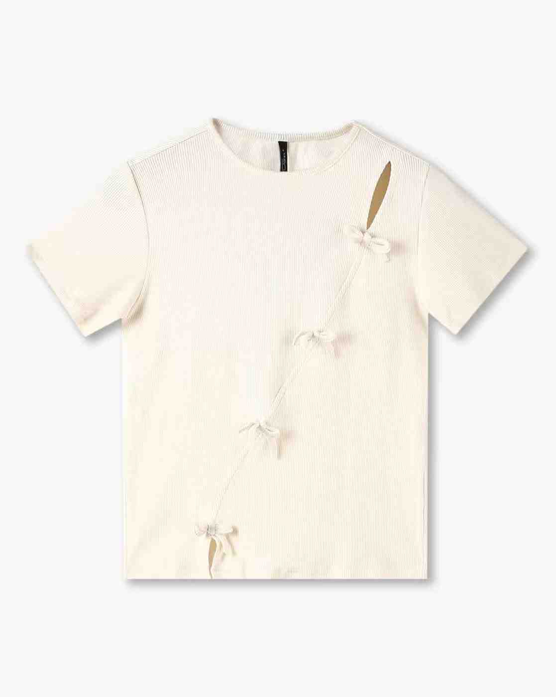 RIO GIRLS | Girls Ribbed Regular Fit Round-Neck T-Shirt|0