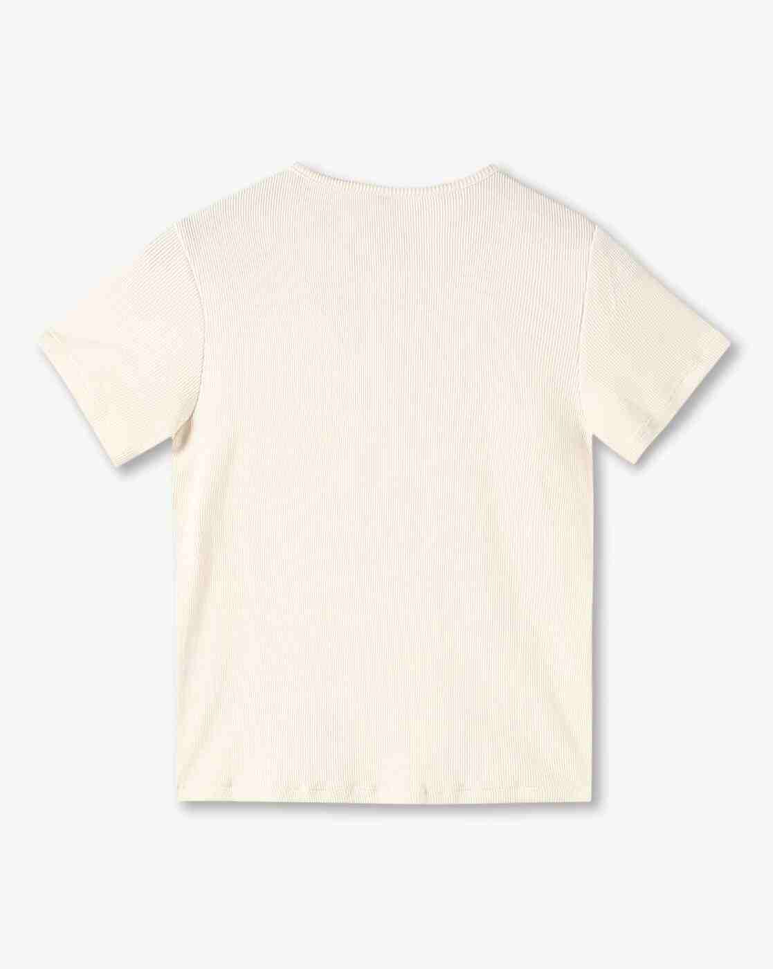 RIO GIRLS | Girls Ribbed Regular Fit Round-Neck T-Shirt|1