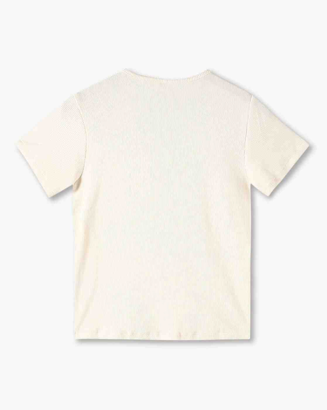 RIO GIRLS | Girls Ribbed Regular Fit Round-Neck T-Shirt|1