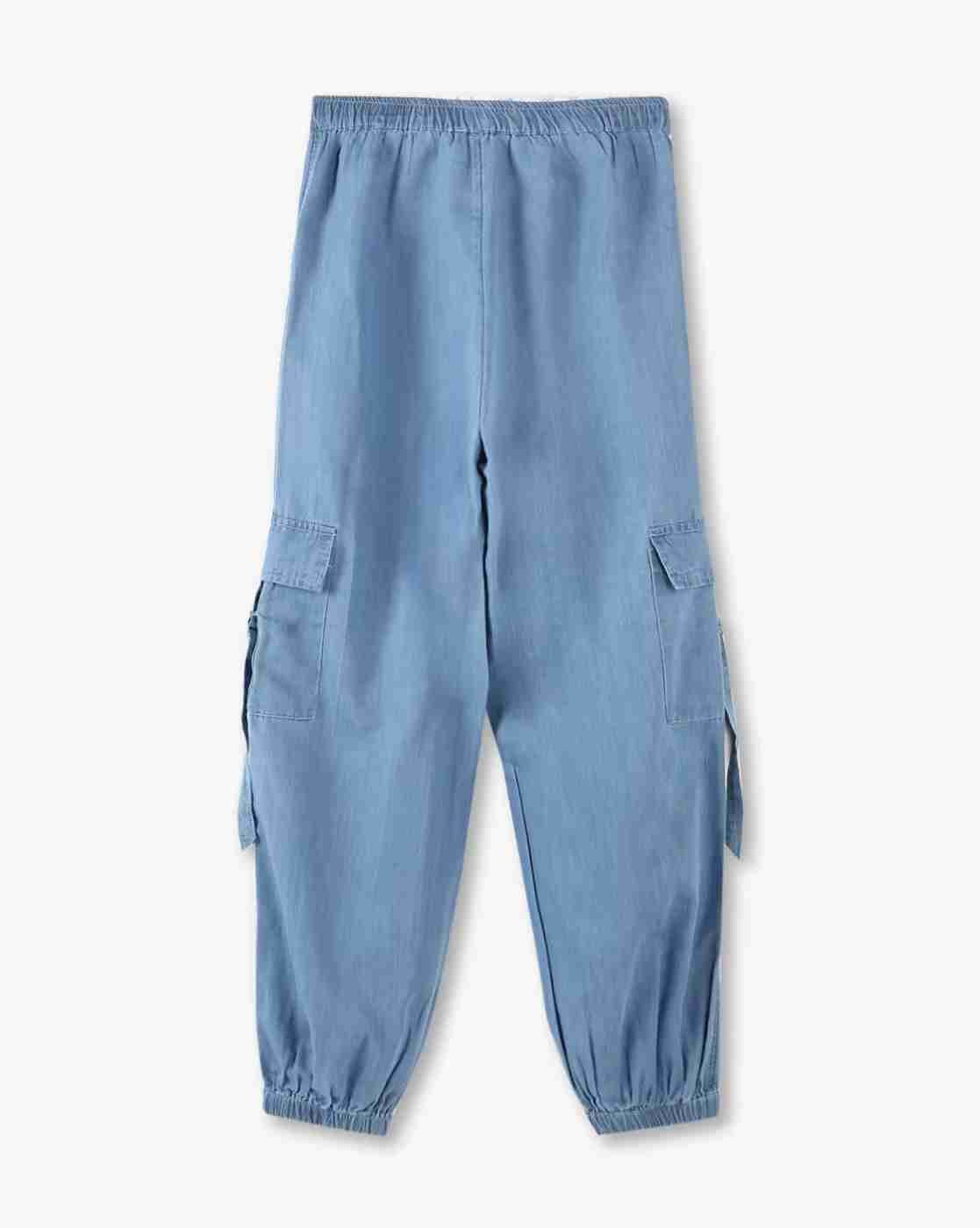 RIO GIRLS | Girls Striped Denim Joggers|1