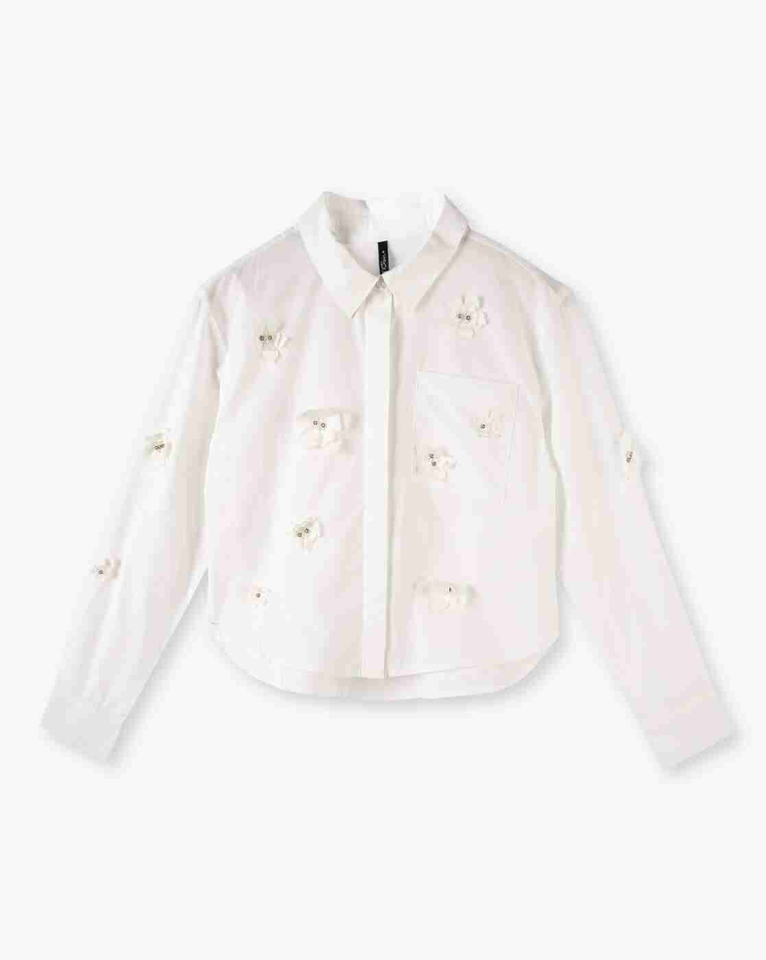 RIO GIRLS | Girls Floral Applique Regular Fit Shirt|0