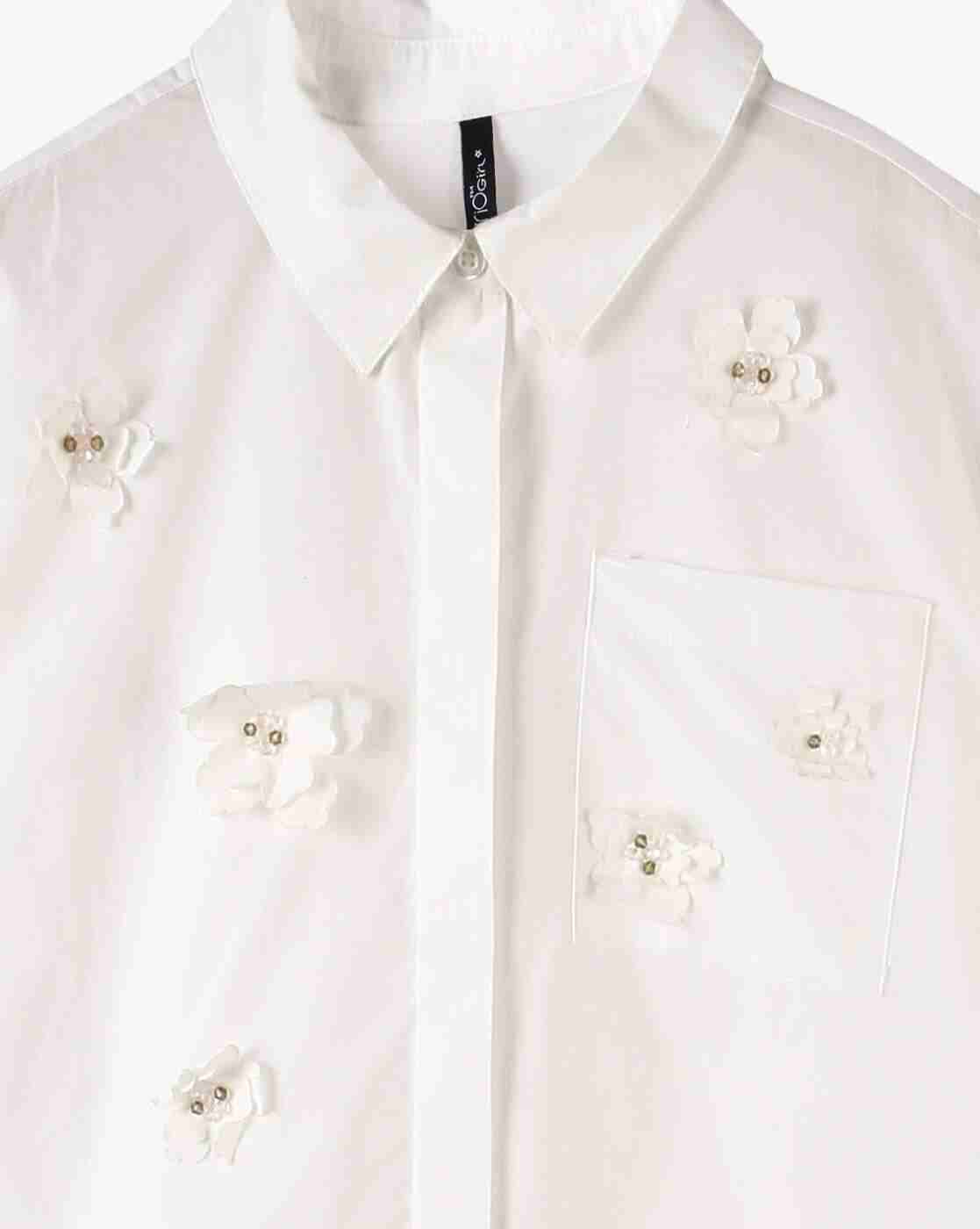 RIO GIRLS | Girls Floral Applique Regular Fit Shirt|2