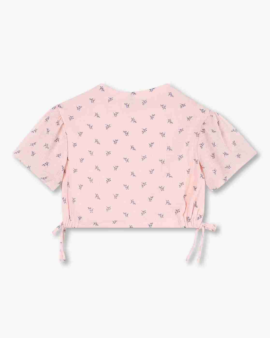 RIO GIRLS | Girls Floral Print Regular Fit Top with Tie-Up|1
