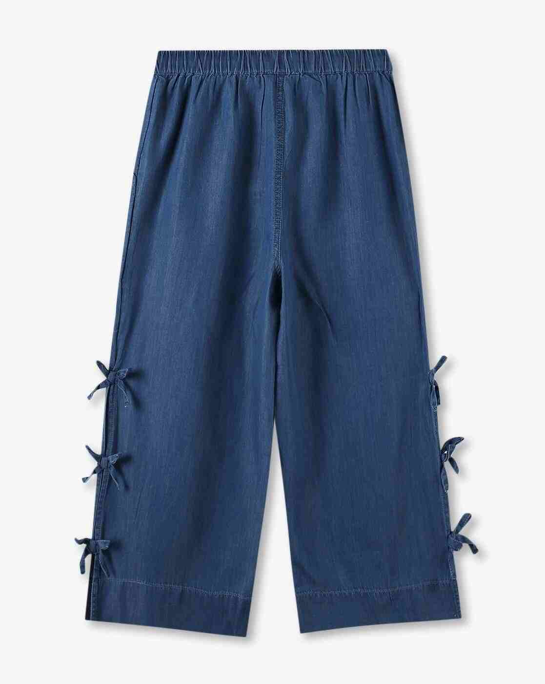RIO GIRLS | Girls Mid-Rise Wide-Leg Culotte with Bow Detail|1
