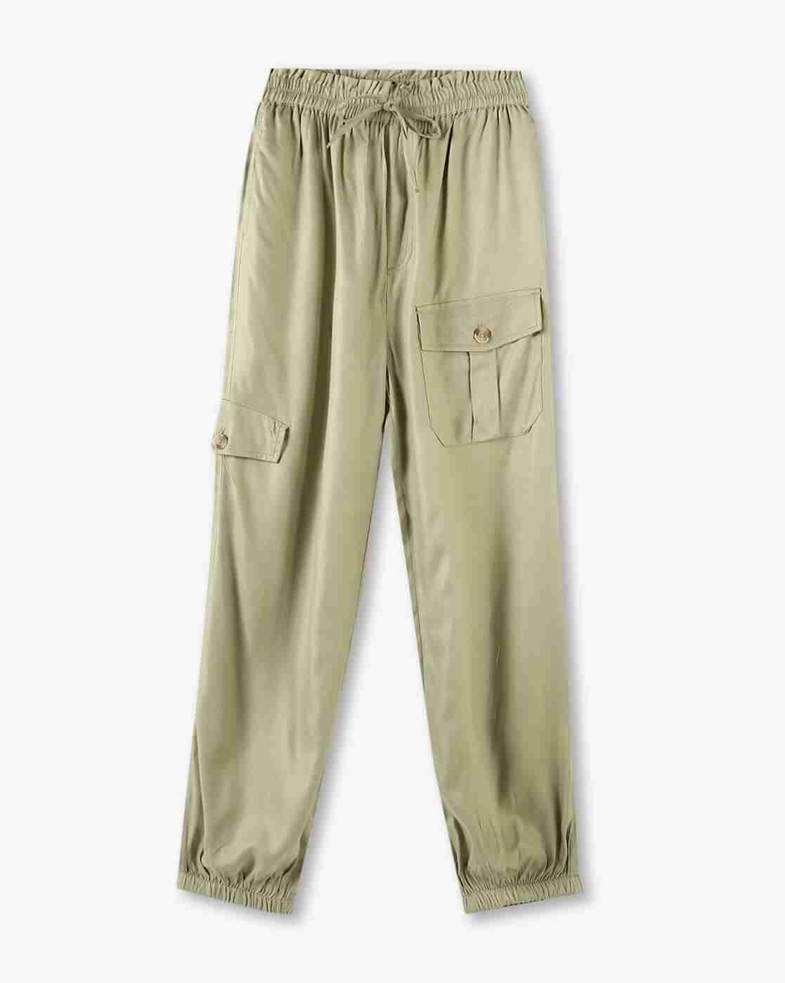 Girls Mid-Rise Regular Fit Cargo Pants