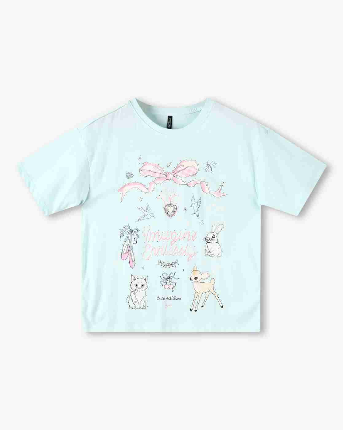 RIO GIRLS | Girl Graphic Print Crew-Neck T-Shirt|0
