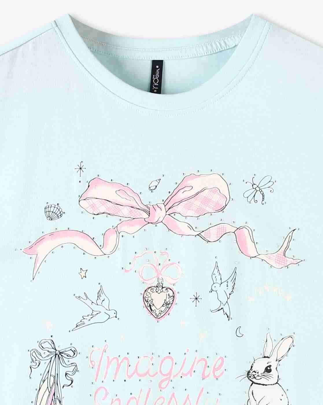 RIO GIRLS | Girl Graphic Print Crew-Neck T-Shirt|2