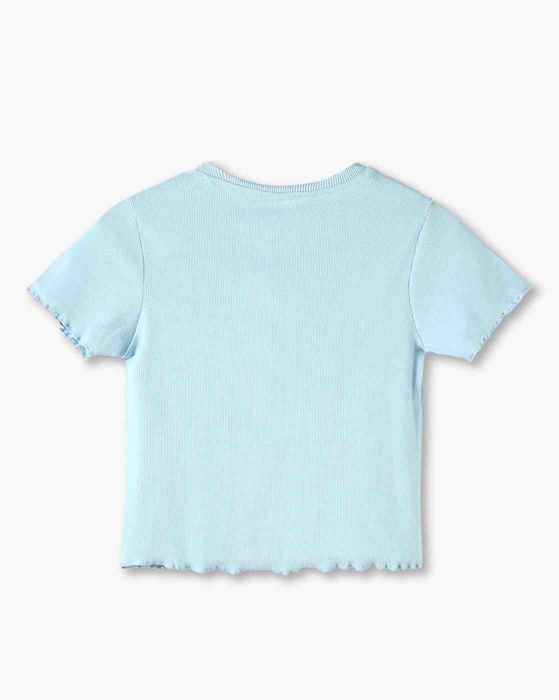 RIO GIRLS | Girls Typographic Print Regular Fit Round-Neck T-Shirt|1