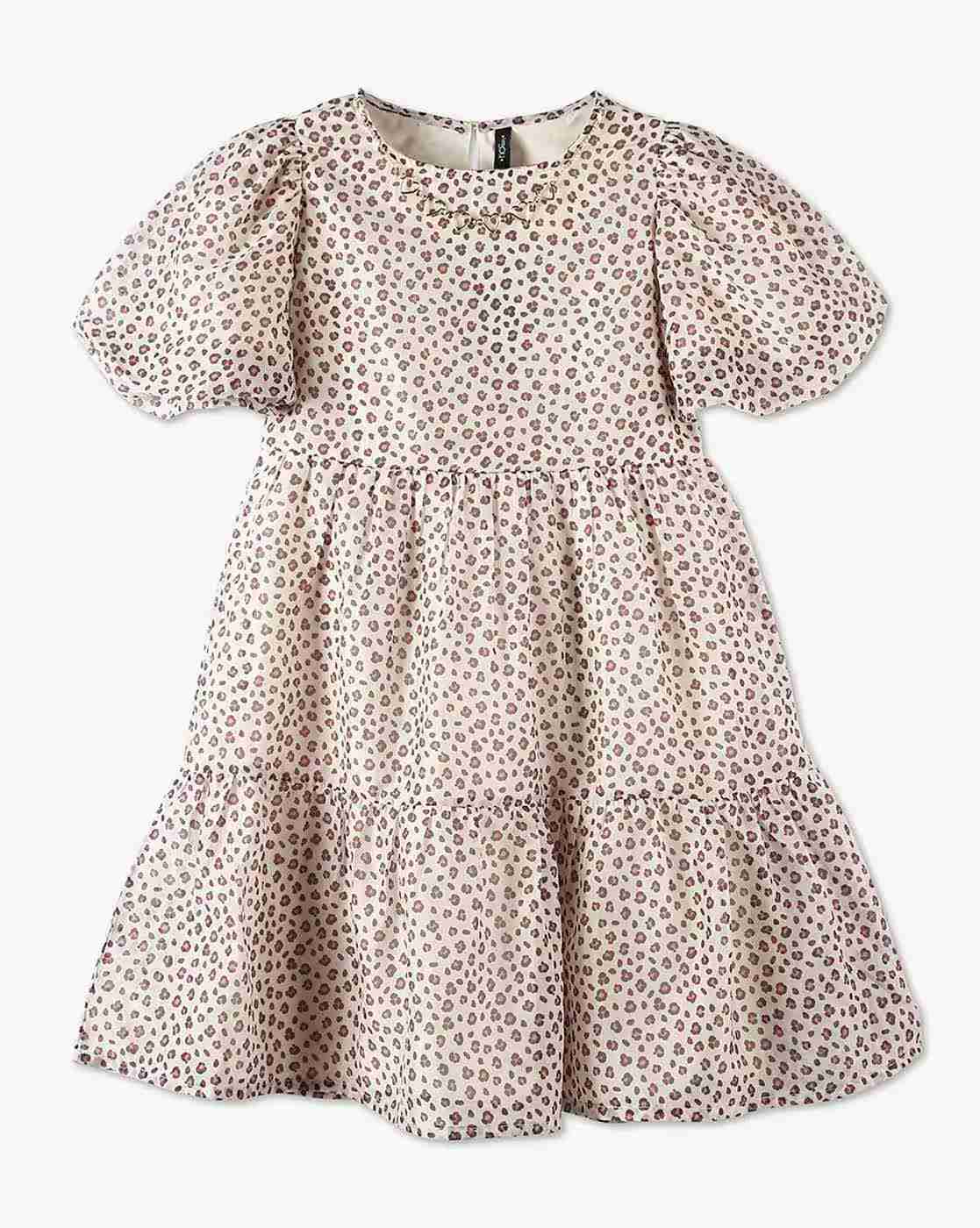 RIO GIRLS | Girls Animal Print Tiered Dress|0
