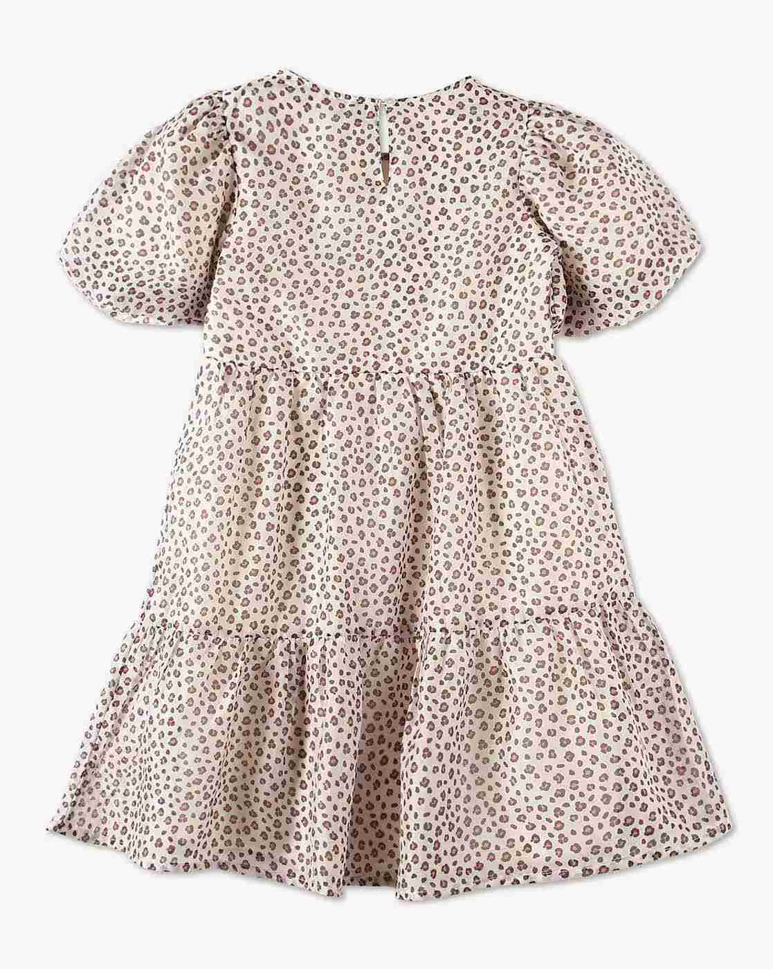 RIO GIRLS | Girls Animal Print Tiered Dress|1