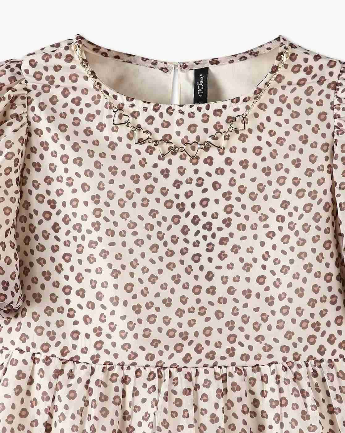 RIO GIRLS | Girls Animal Print Tiered Dress|2