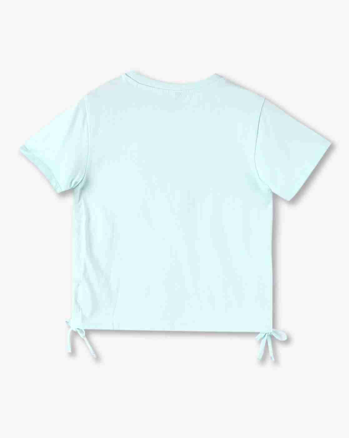 RIO GIRLS | Girls Bow Print Regular Fit Round-Neck T-Shirt|1