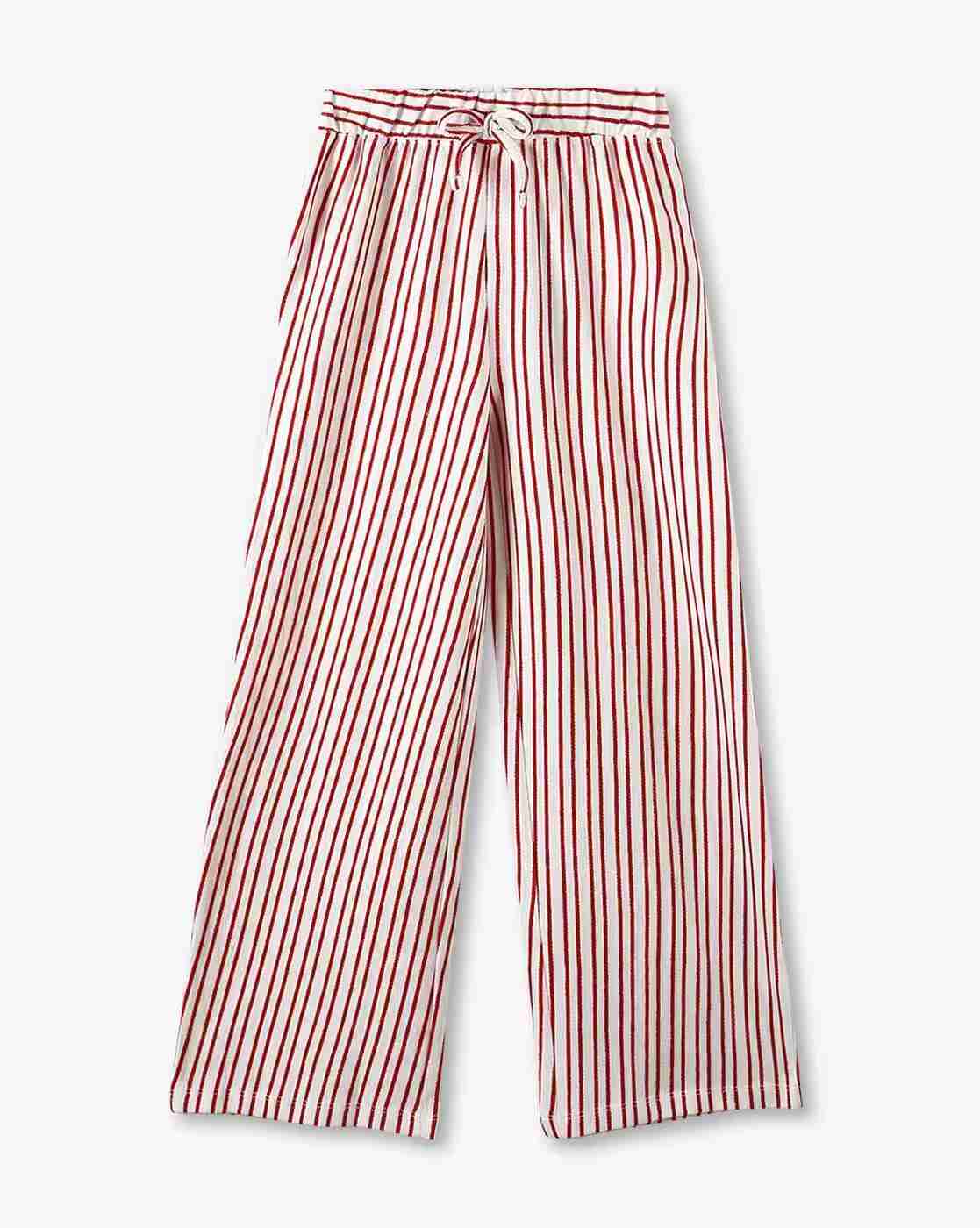 Girls Striped Relaxed Fit Knit Pants