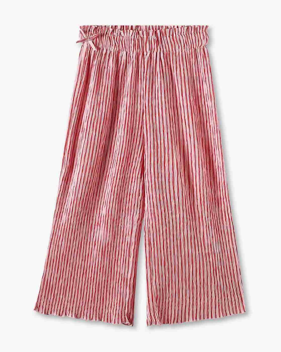 RIO GIRLS | Girls Striped Wide-Leg Pleated Culottes|0