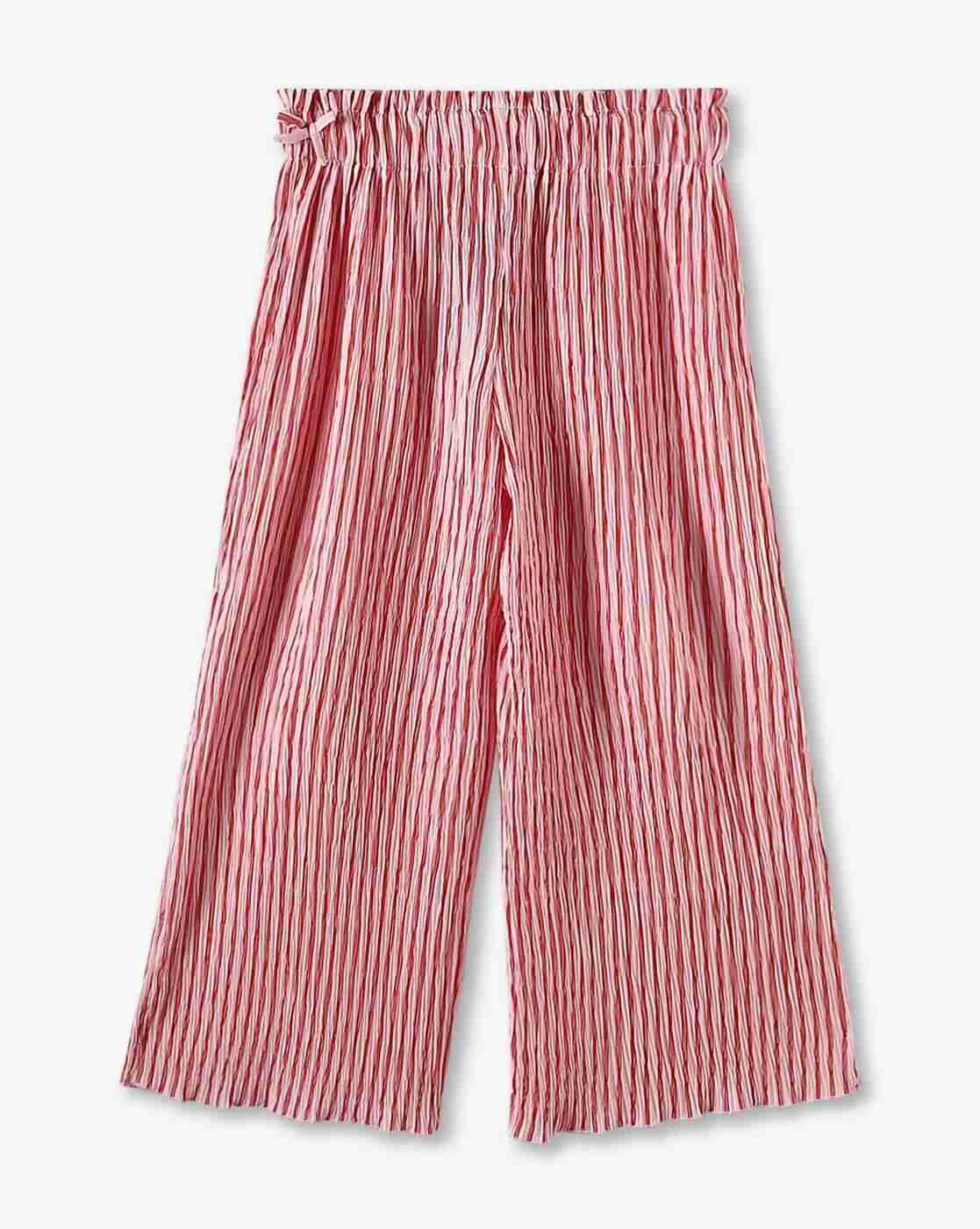 RIO GIRLS | Girls Striped Wide-Leg Pleated Culottes|1