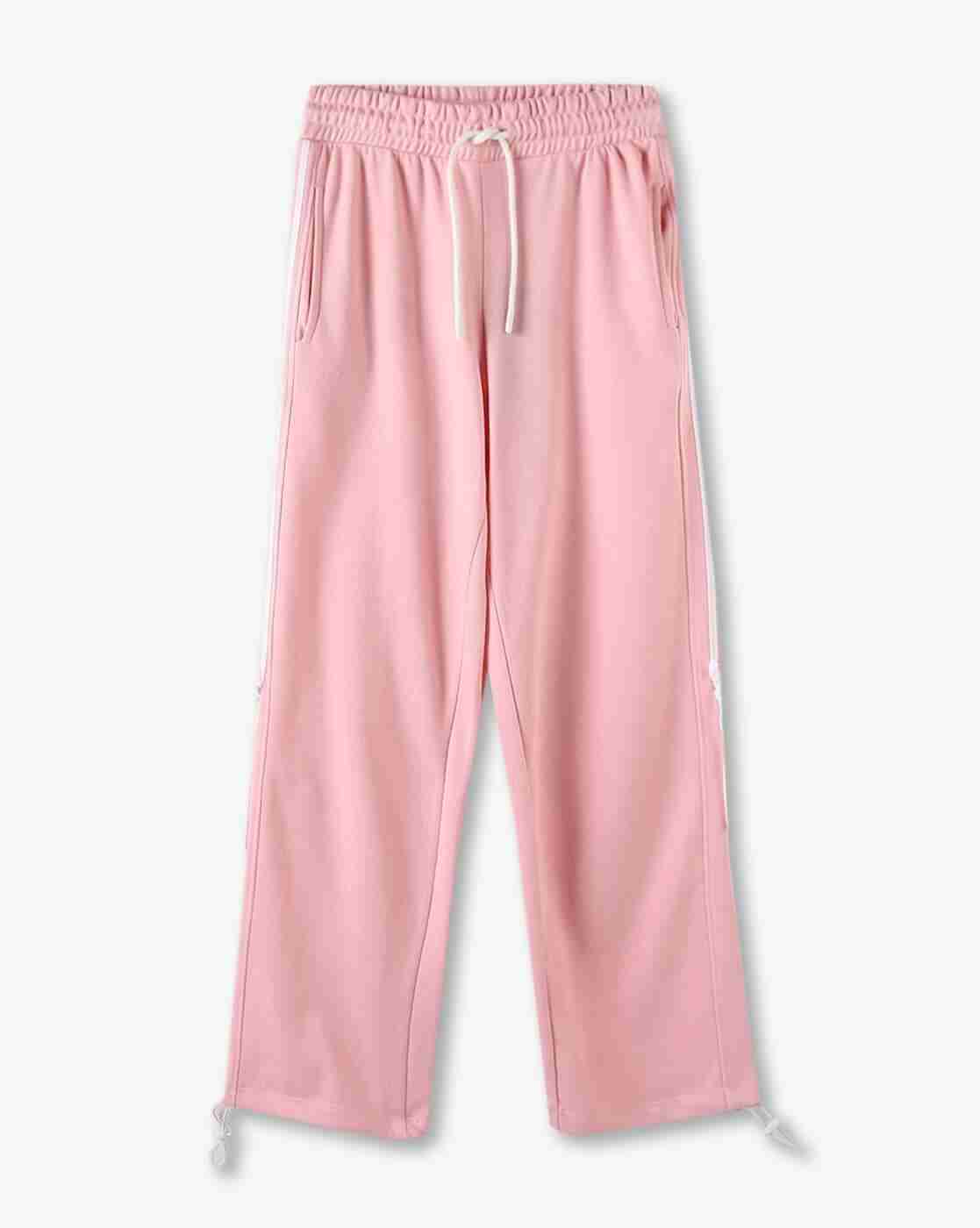 Girls Straight Track Pants with Contrast Taping