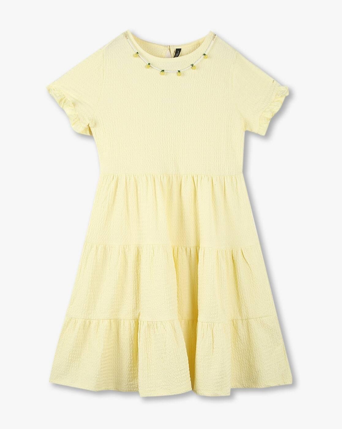 Girls Beaded Tiered Dress