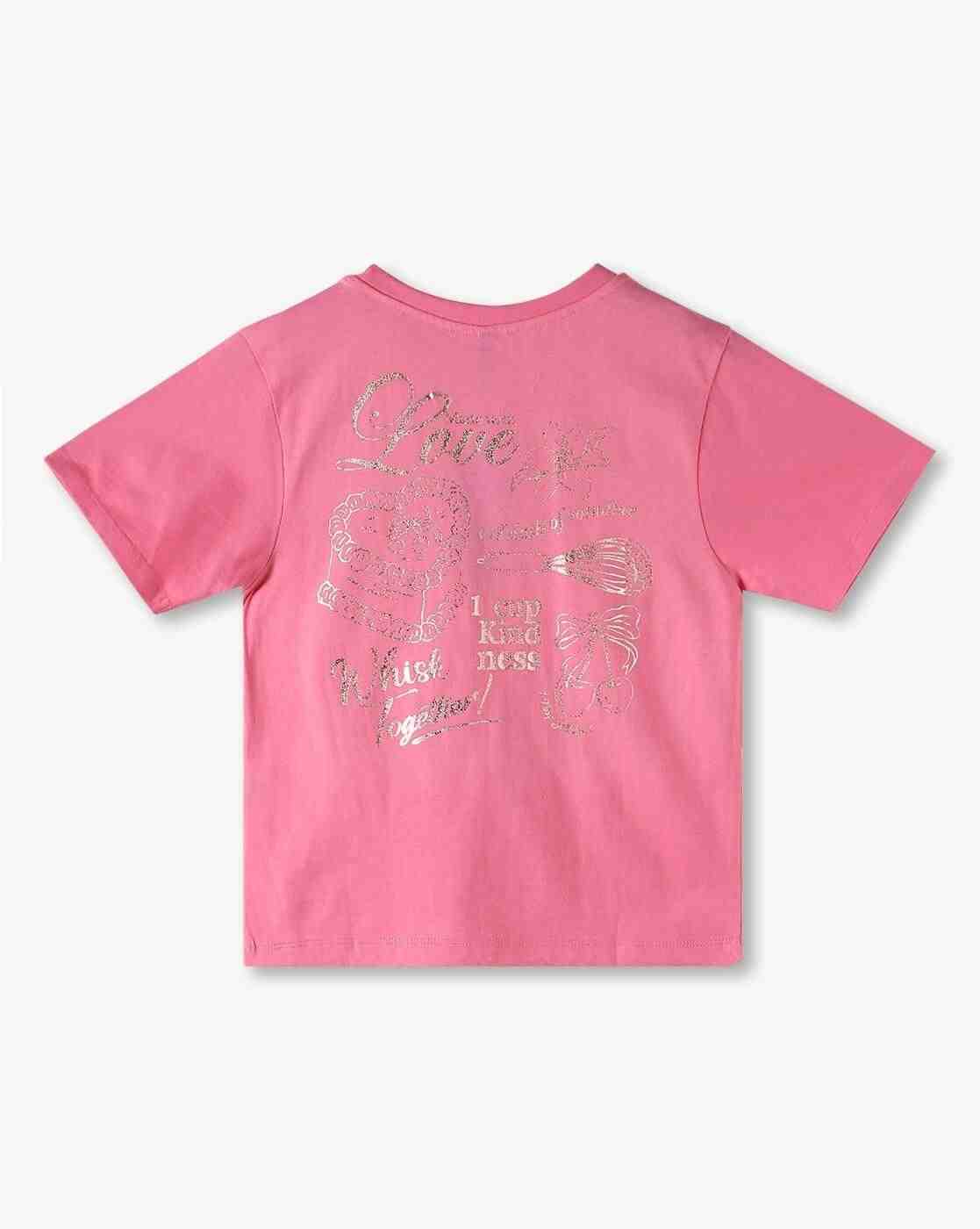 RIO GIRLS | Girls Graphic Print Regular Fit Round-Neck T-Shirt|1