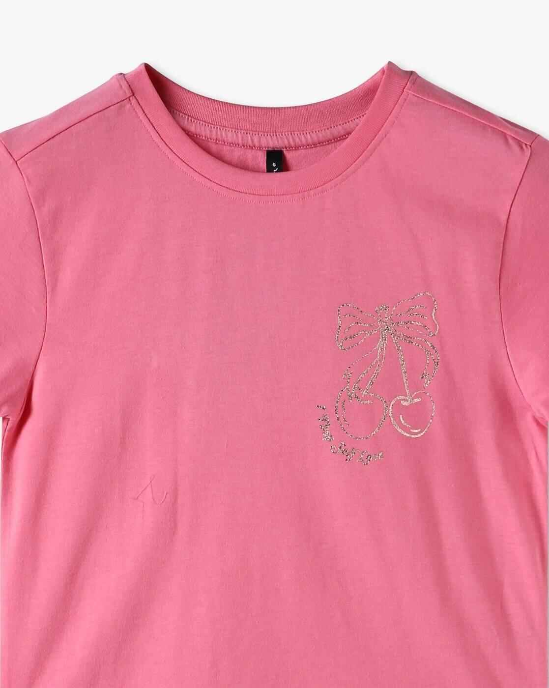 RIO GIRLS | Girls Graphic Print Regular Fit Round-Neck T-Shirt|2