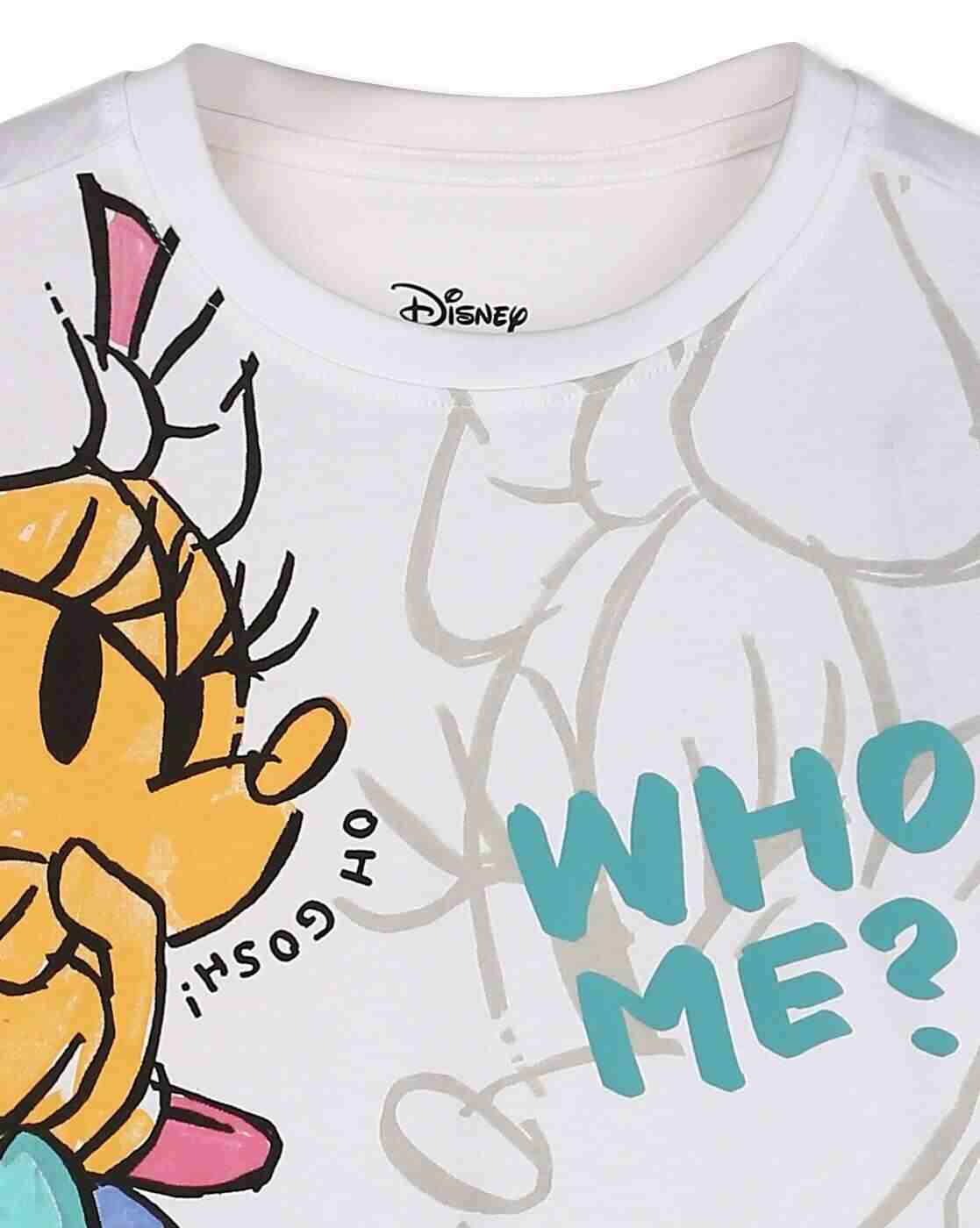 RIO GIRLS | Girls Minnie Mouse Print Regular Fit Round-Neck T-Shirt|2