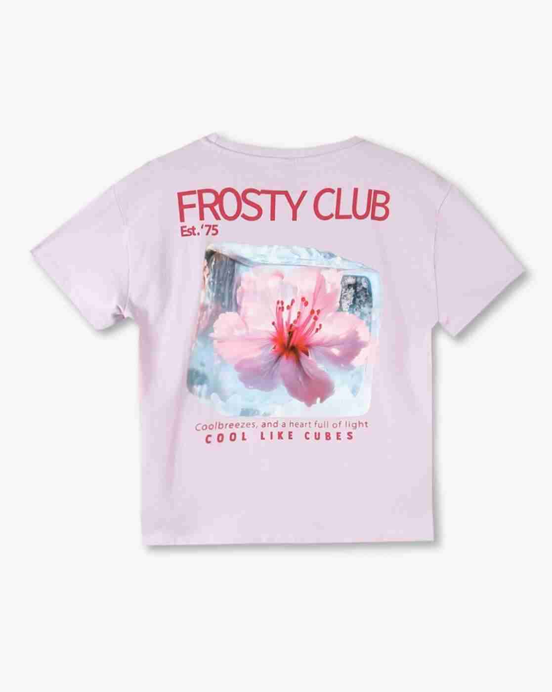 RIO GIRLS | Girls Graphic Print Oversized Round-Neck T-Shirt|1