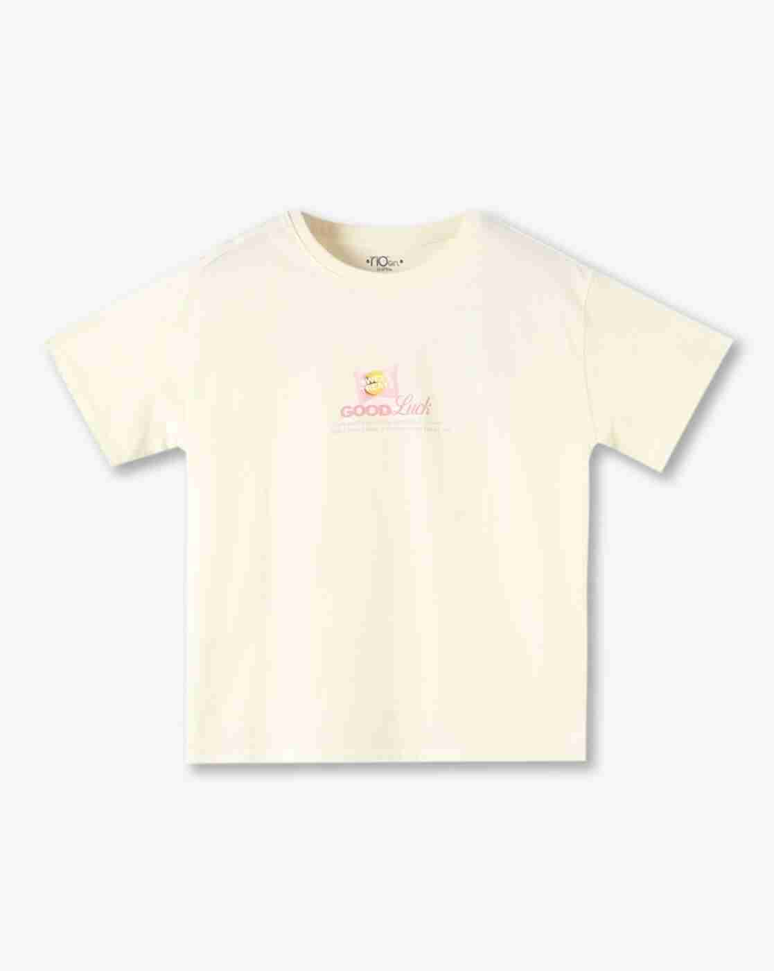 RIO GIRLS | Girls Graphic Print Oversized Round-Neck T-Shirt|0