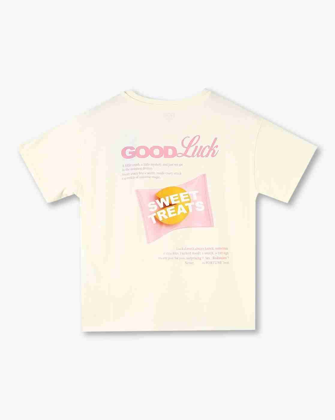 RIO GIRLS | Girls Graphic Print Oversized Round-Neck T-Shirt|1