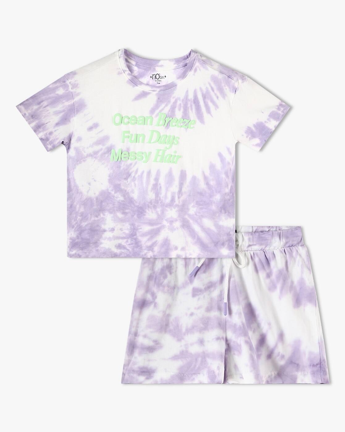 RIO GIRLS | Girls Tie & Dye T-Shirt & Shorts Set|0