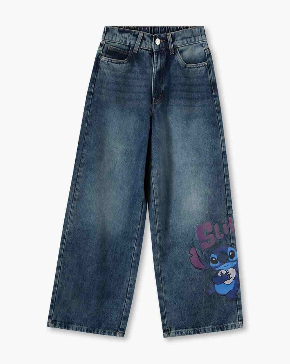 RIO GIRLS | Boys Mid-Wash Wide-Leg Jeans|0